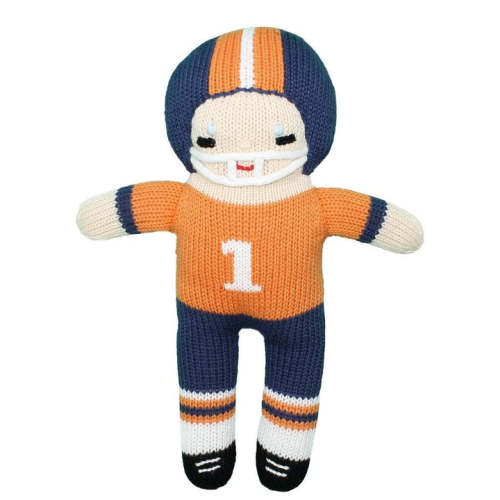 Shop for Football Player Knit Doll - Orange & Navy online