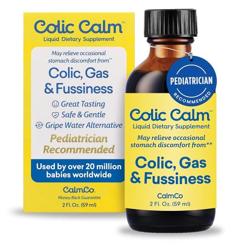 Colic Calm Infant Gripe Water for Colic, Helps Fussiness, Upset Stomach, and Baby Gas Relief, 2 fl oz (Pack of 1)