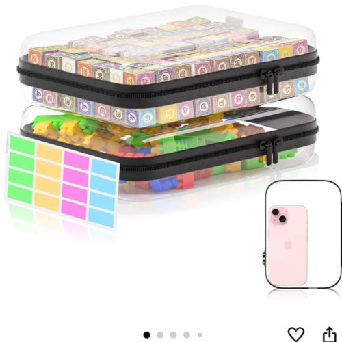 2Pcs Clear Zipper Pouches, White BIiss Plastic Bins for Organizing, Hard Clear Hard Shell Zipper Case Makeup Bag & Travel Organizer for Storage Cosmetics, Puzzles, 8.7 x 6.3 x 2.4 Inch