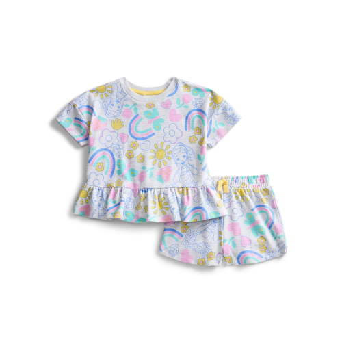 Ms. Rachel Toddler Girls Short Sleeve Graphic Tee and Matching Ruffle Shorts Set, 2-Piece, Sizes 12M-5T