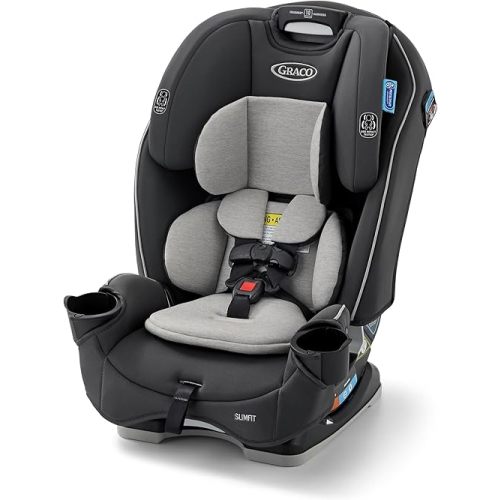 Graco Slimfit 3-in-1 Convertible Car Seat, Ultra-Space-Saving Design, Darcie 2.0, Suitable for Rear and Forward-Facing, Highback Booster Seat with 10-Position Headrest