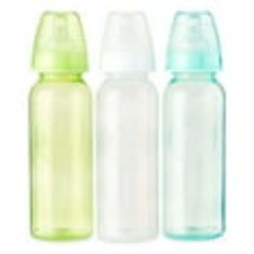 Parent's Choice Newborn Standard Neck Tinted Bottle, 9 Fl oz, 0+ Months, 3 Pack, Multicolor