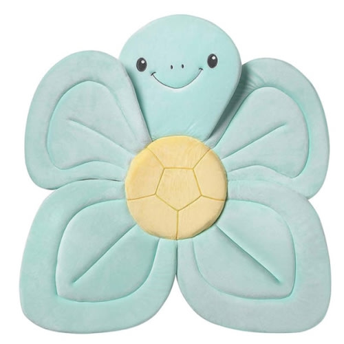 Nuby Turtle Baby Bath Cushion for Bathtub or Sink, Soft and Easy to Dry Fabric, 0-6 Months, Turquoise