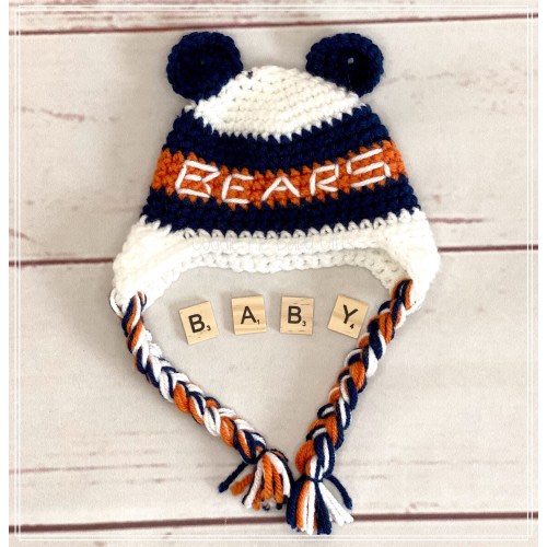 Bears Crochet Baby Hat: Chicago Football Photo Prop