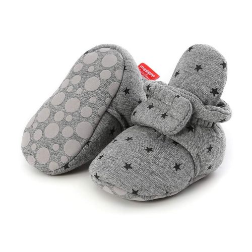 HsdsBebe Unisex Newborn Baby Cotton Booties Non-Slip Sole for Toddler Boys Girls Infant Winter Warm Fleece Cozy Socks Shoes