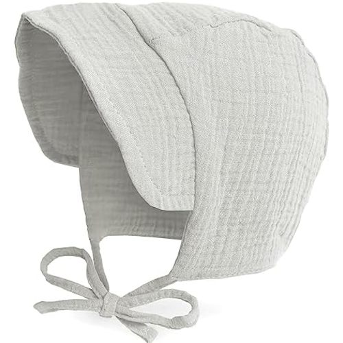 Baby Hat Brimmed Sun Bonnet Muslin Double Gauze Toddler Sun Hat Infant Boys Girls Beanie Caps, 6m 12m 24m