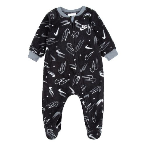 Baby Nike Fleece Allover Logo Print One Piece Coverall