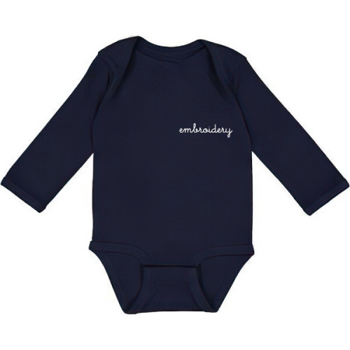 Baby Longsleeve Onesie, Navy - juju + stitch | Maisonette