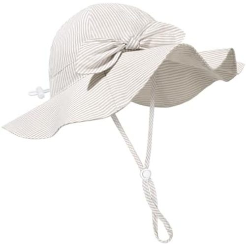 Baby Girl Sun Hat Summer Foldable Beach Hats with UPF50+ Sun Protection Wide Brim Toddler Bucket Hat Cap