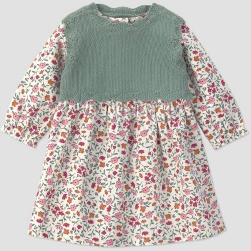 Carter's Just One You® Baby Girls' Floral Dress and Sweater Set - Green/Ivory 18M