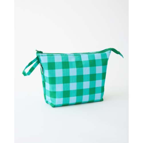 Quick Change Kit Bag Diaper Clutch Baby Bag With Changing Mat | Green Stripe - Storq by Kindred Bravely