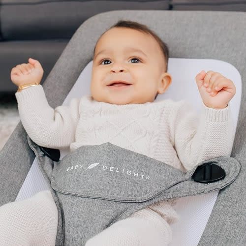 Baby Delight Alpine Deluxe Portable Bouncer | Infant | 0 – 6 months | Charcoal Tweed