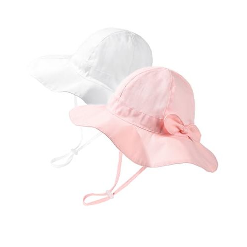 FURTALK Baby Sun Hat Toddler Girls Bucket Beach Hat Wide Brim UPF 50+ Adjuatable Travel Beach Essentials