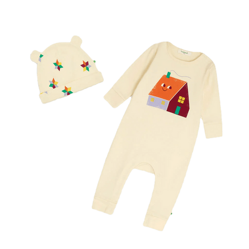 Bonnie Mob - Birch & Berry Set - Cosy Cabin Playsuit & Hat Set