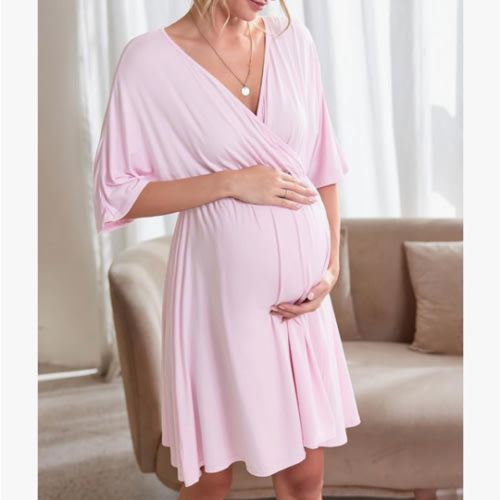Ekouaer 3 in 1 Labor/Delivery/Hospital Gown Maternity Dress Nursing Nightgown Sleepwear for Breastfeeding