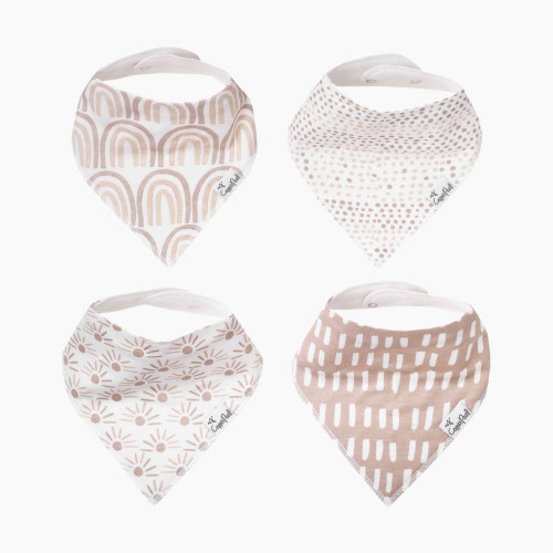 Copper Pearl Printed Bandana Bib Set (4-Pack) - Bliss