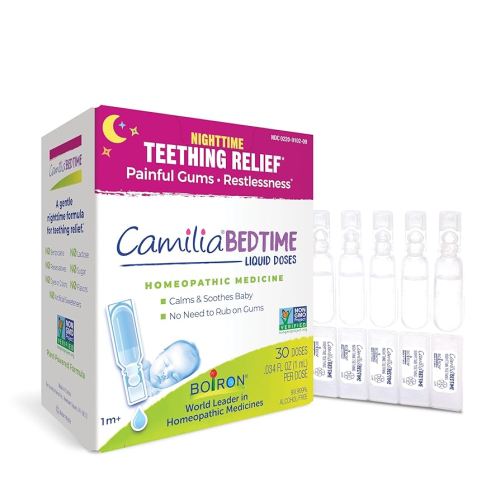Boiron Camilia Bedtime Liquid Doses for Nighttime Teething Relief, Painful Gums, Restlessness, and Irritability - 30 Count