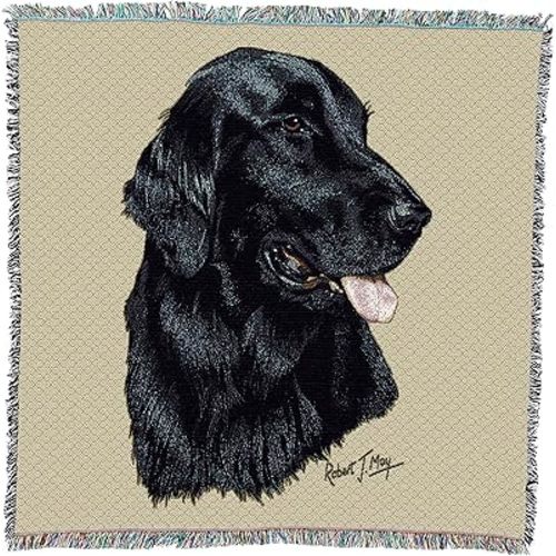 Pure Country Weavers Flat Coated Retriever Lap Square Blanket by Robert May - Sporting Group - Gift for Dog Lovers - Tapestry Throw Woven from Cotton - Made in The USA (54x54)