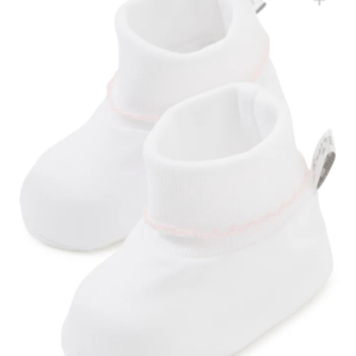 White/Pink Kissy Basics Booties
