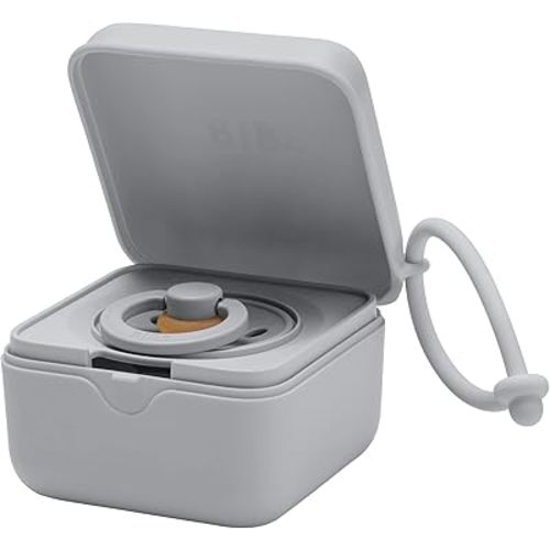 BIBS Pacifier Box with Loop for Storing & Carrying Soothers | 100% BPA Free Material | Designed & Made in Denmark | Cloud