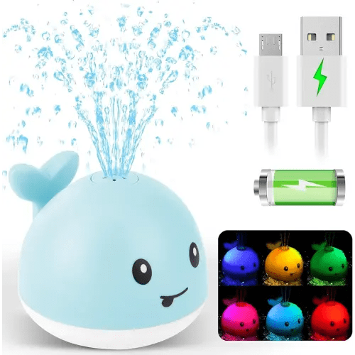 Baby Bath Toys for Kids Ages 1-3, Whale Bath Toy Sprinkler Light up Bath Toys for Babies 6-12 Months, Water Pool Bathtub Toys Toddlers, Newborn Baby Birthday Easter Gifts 1 Year Old Boy Toys