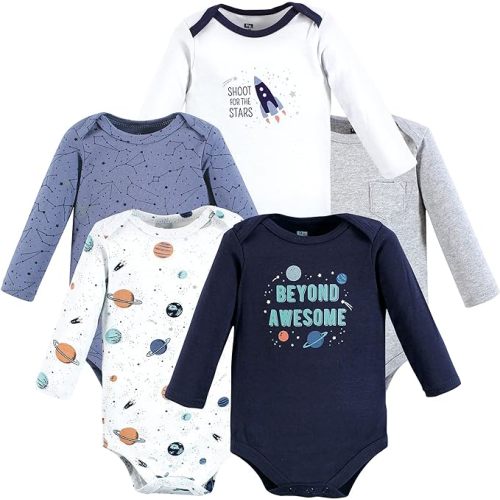 Hudson Baby unisex-baby Cotton Long-sleeve Bodysuits
