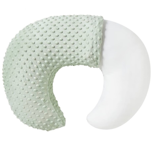 Baby Nursing Pillow and Body Positioner with Premium Slipcover for Breastfeeding for Baby Boys and Girls, Feeding Pillow with Breathable Comfortable Pillowcase (Green)