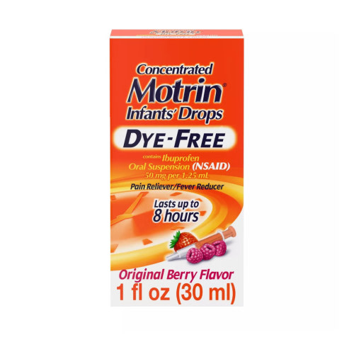 Motrin Infants Dye-Free Pain Reliever/Fever Reducer Liquid Drops - Ibuprofen (NSAID) - Berry 1 fl oz
