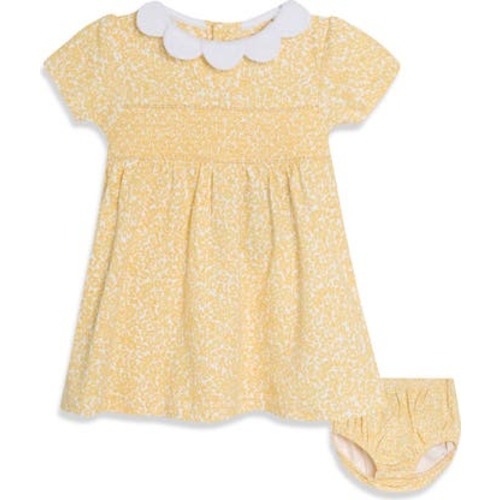 Ditsy Floral Scallop Collar Dress & Bloomers Set, 18-24M