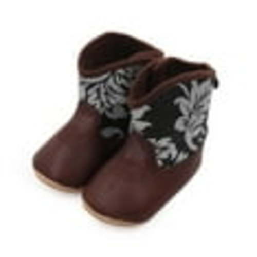 NOKIO Leather Western Boots Cowboy Bootie Soft Sole Non Slip Crib Shoes For Baby Toddler Girls Boys Soft Sole for Baby Infant Toddler Girls Newborn Crib Prewalkers Cowboy Cowgirl Boots