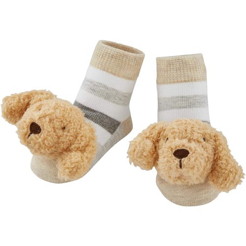 Mud Pie baby-boys Dog Rattle Toe Socks