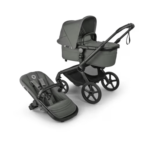 Bugaboo Fox 5 Renew 2-in-1 pram forest green sun canopy, forest green fabrics, black base | Bugaboo