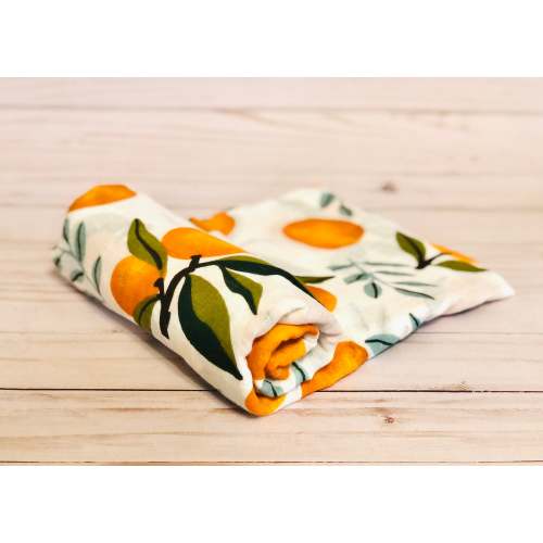 Tangerine Oranges Organic Cotton Muslin Baby Swaddle Blanket