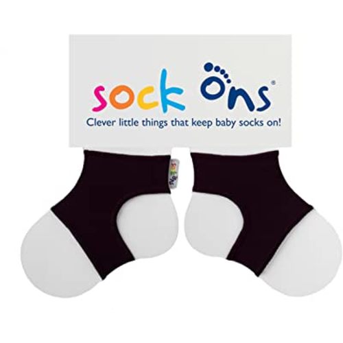 Sock Ons Keep Baby Infant Socks On, 0-6 Months (Black)