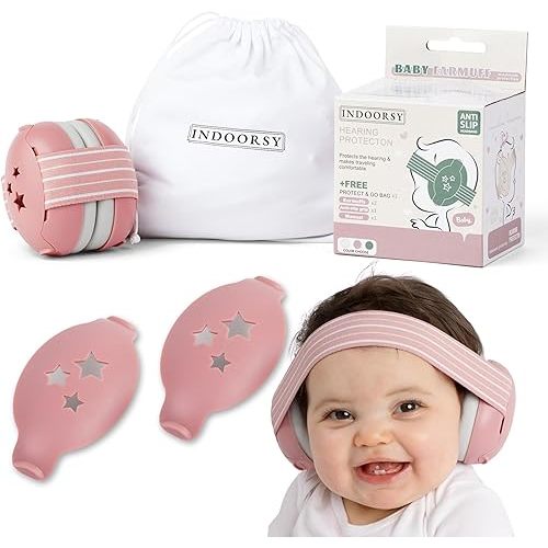 Baby Ear Muffs Noise Protection - Extra Soft Infant Noise Cancelling Headphones for Kids (0-36 Months) - Comfort Fit Muffy Baby Ear Protection 25dB Improves Sleep for Travel, Airplanes, Concerts