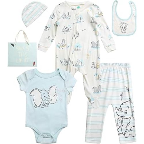 Disney Newborn Baby Boys Girls 7 Piece Layette Gift Set: Mickey Mouse, Winnie the Pooh & Minnie Mouse, 0-6M