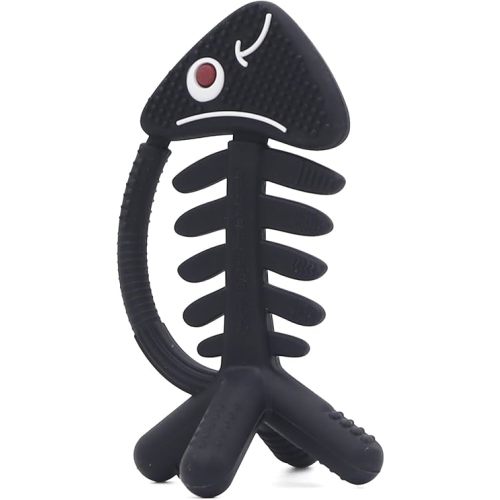 3in1 Infant Toys, Baby Teething Toys 0-3-6-12 Months, Teethers for Babies 3-6 6-12 Months for Teething Relief,Baby Gift,Silicone,Sensory,Black and White Baby Toys 0-6 Months,USA Patent Pending, Fish