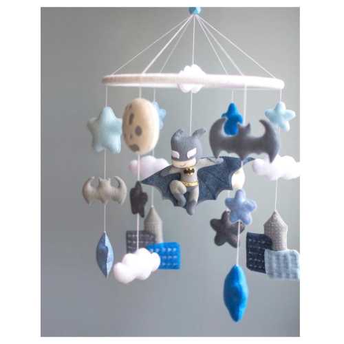 Bat Mobile: Handmade Felt Nursery Decor Bat man