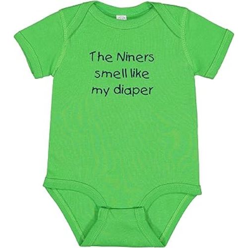 Seahawks Fan The Niners Smell Like My Diaper Baby Boy Bodysuit Outfit Romper Gift