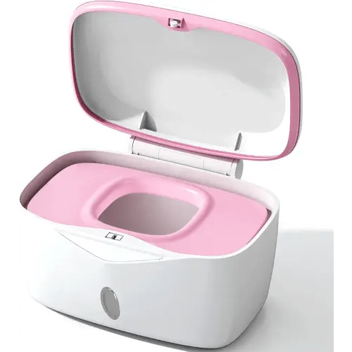 Wipes Dispenser with Weighted Plate, X2 PRO, Seposeve Perfect Pull Baby Wipe Holder, Refillable Wipe Container, Keeps Wipes Fresh, One-Handed Operation. Non-Slip, Easy Open/Close Wipes Case, Pink
