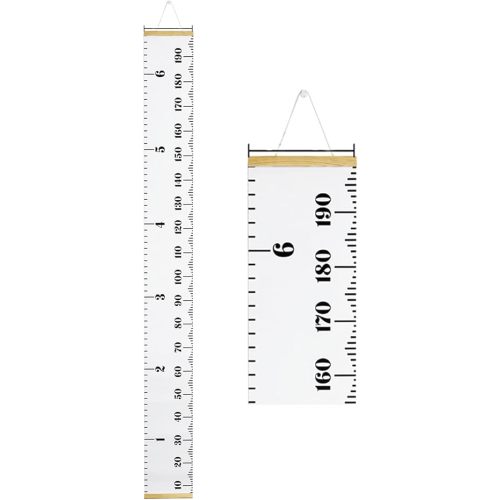 PandaEar Baby Height Growth Chart Ruler| Kids Boys Girls | Removable Wall Decor Measurement 79" x 7.9" (White)