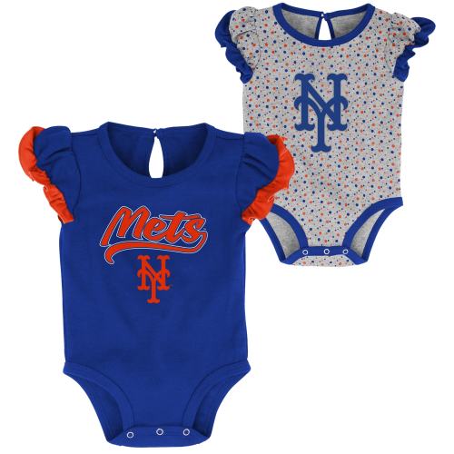 Newborn & Infant New York Mets Royal/Heathered Gray Scream & Shout Two-Pack Bodysuit Set