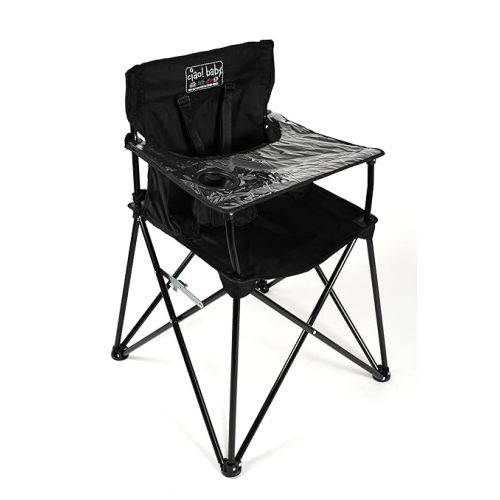 ciao! baby Portable High Chair for Babies and Toddlers, Compact Folding Travel High Chair with Carry Bag for Outdoor Camping, Picnics, Beach Days, and More (Black)