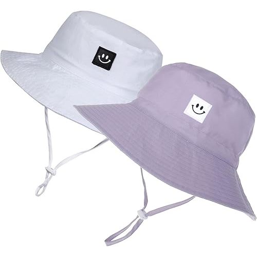 MaxNova Baby Sun Hat Smile Face (white + purple)