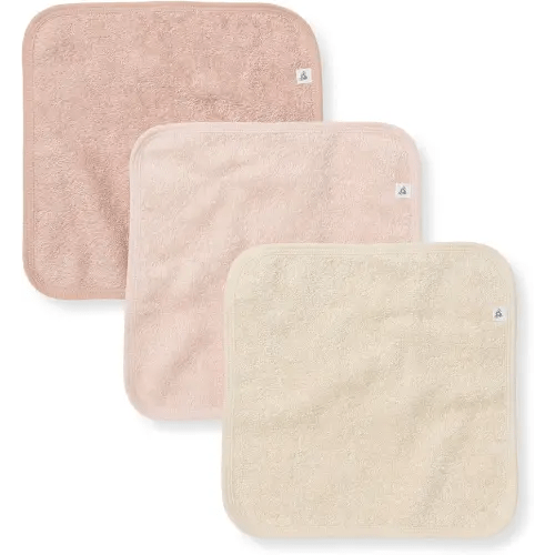 Burt's Bees Baby Infant Washcloths, 100% Organic Cotton, Soft and Super Absorbent Knit Terry & Woven Terry Wash Cloth - 3 Pack Set