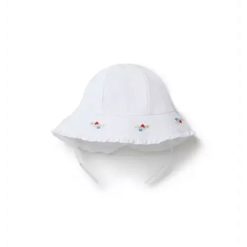 Baby White Baby Embroidered Floral Sun Hat by Janie and Jack