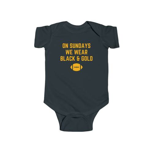 Black and Gold, Cutest football fan bodysuit, Pittsburgh football, Pittsburgh bodysuit, baby shower gift, football season baby bodysuit