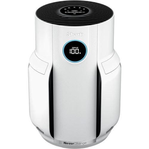 Shark NeverChange Air Purifier — HEPA exceeding filtration for up to 5 years for home, pets, allergies, dust, and smoke up to 650 sq. ft. for bedroom, dorm, nursery, and more. White, HP153