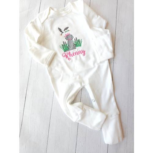 Personalized Baby Girl Romper: Duck Hunting Dog Coming Home Outfit