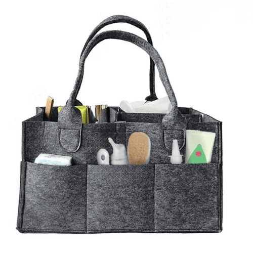 AWLYLNLL Baby Diaper Caddy Organizer Nursery Basket Set Baby Basket Gift Registry Baby Shower List Baby Must Haves Essentials Neutral Baby Stuff For Newborn - Black